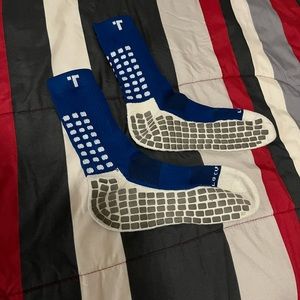 Blue Non-Slip Athletic Socks